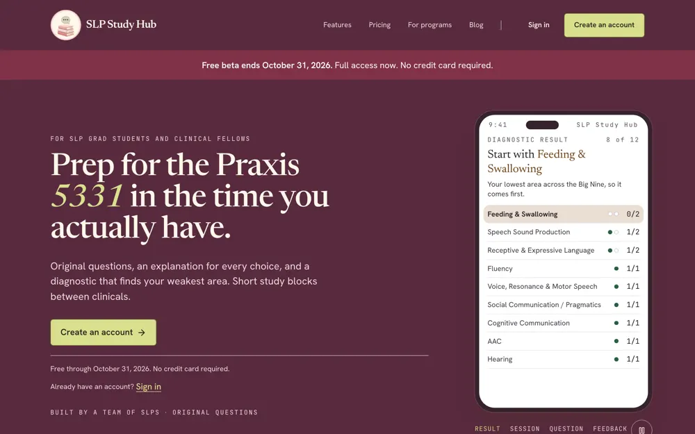SLP Study Hub: Praxis 5331 prep